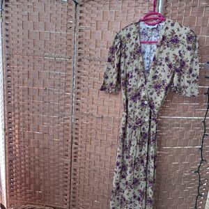 Rouje Gabin Cream and Purple Floral  Dress
